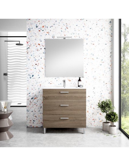 Mueble de baño al suelo GARDENIA con encimera cerámica