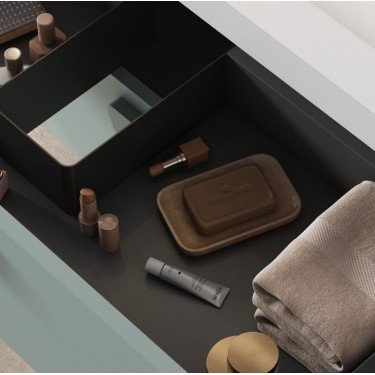 Mueble de baño suspendido HOLIKA con encimera madera y lavabo 2