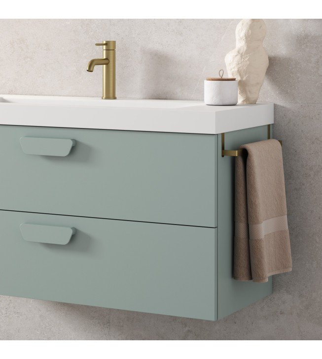 Mueble de baño suspendido HOLIKA blanco mate con encimera suri Mueble de baño suspendido HOLIKA blanco mate con encimera suri