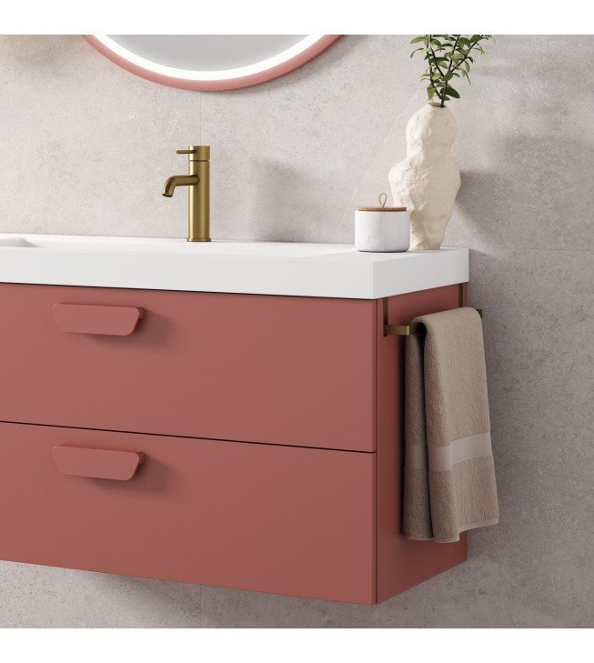 Mueble de baño suspendido HOLIKA blanco mate con encimera suri Mueble de baño suspendido HOLIKA blanco mate con encimera suri