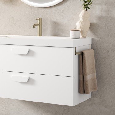 Mueble de baño suspendido HOLIKA blanco mate con encimera suri 2