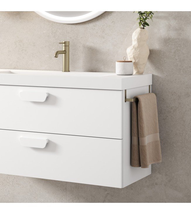 Mueble de baño suspendido HOLIKA blanco mate con encimera suri Mueble de baño suspendido HOLIKA blanco mate con encimera suri