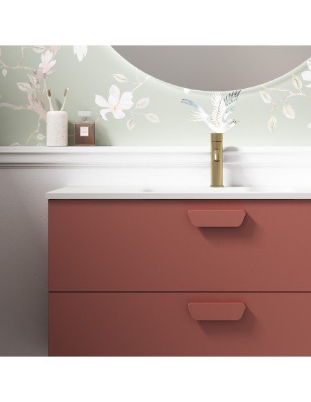 Mueble de baño suspendido HOLIKA con encimera cerámica Kent