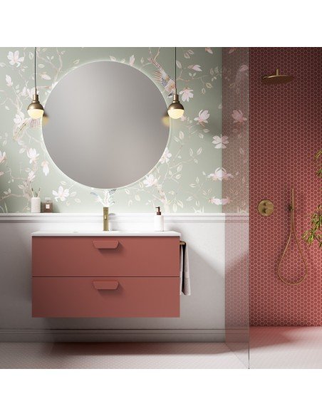 Mueble de baño suspendido HOLIKA con encimera cerámica Kent