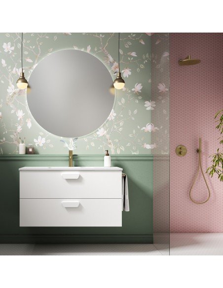 Mueble de baño suspendido HOLIKA con encimera cerámica Kent