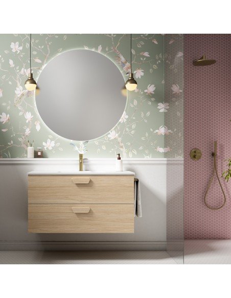 Mueble de baño suspendido HOLIKA con encimera cerámica Kent