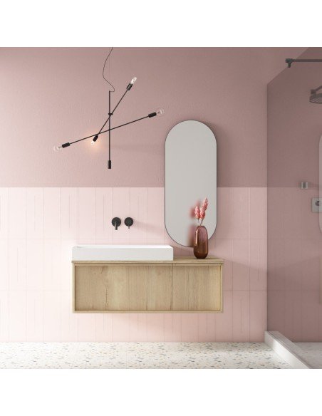 Mueble de baño suspendido HONEY en madera con tapa madera