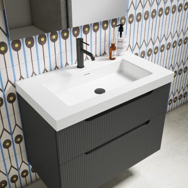 Mueble de baño suspendido DELEITE con encimera suri 2