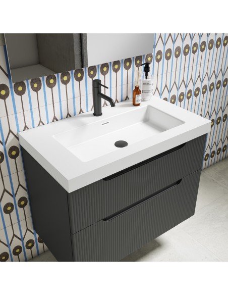 Mueble de baño suspendido DELEITE con encimera suri