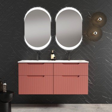 Mueble de baño suspendido DELEITE con encimera cerámica Kent