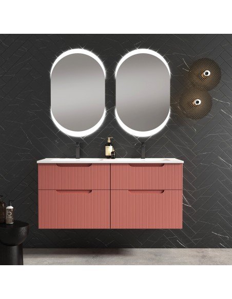 Mueble de baño suspendido DELEITE con encimera cerámica Kent