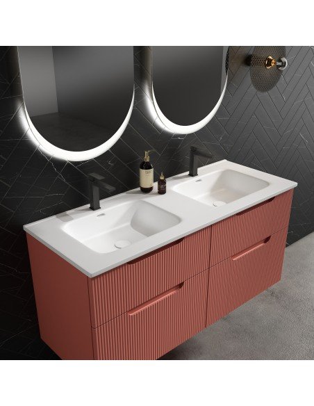 Mueble de baño suspendido DELEITE con encimera cerámica Kent