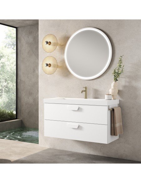 Mueble de baño suspendido HOLIKA con encimera suri