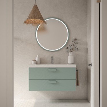 Mueble de baño suspendido HOLIKA con encimera suri