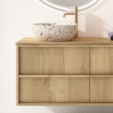Mueble de baño suspendido NICOL con tapa madera 2
