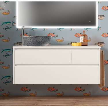 Mueble de baño suspendido BOHEM con encimera solid surface 2