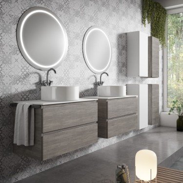 Mueble de baño suspendido KLIMT con encimera Solid Surface