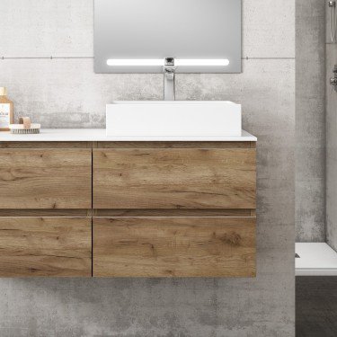 Mueble de baño suspendido KLIMT con encimera solid surface 2