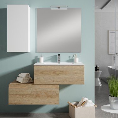 Mueble de baño suspendido VIOLETTA con encimera cerámica Moma
