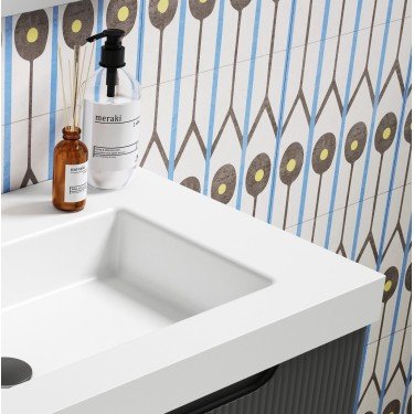 Mueble de baño suspendido KLIMT con encimera Suri resin stone 2