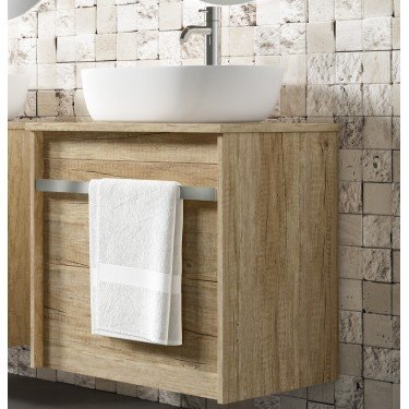 Mueble de baño suspendido ANAIS con encimera madera 2