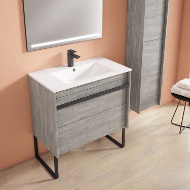 Mueble de baño suspendido ANAIS con encimera cerámica Moma