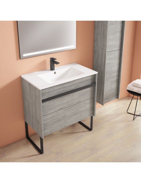 Mueble de baño suspendido ANAIS con encimera cerámica Moma