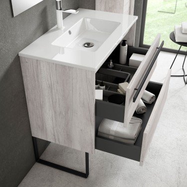 Mueble de baño suspendido ANAIS con encimera cerámica Moma 2