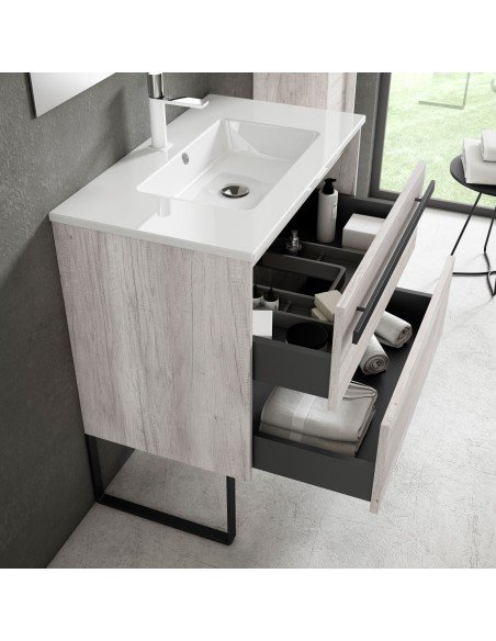 Mueble de baño suspendido ANAIS con encimera cerámica Moma