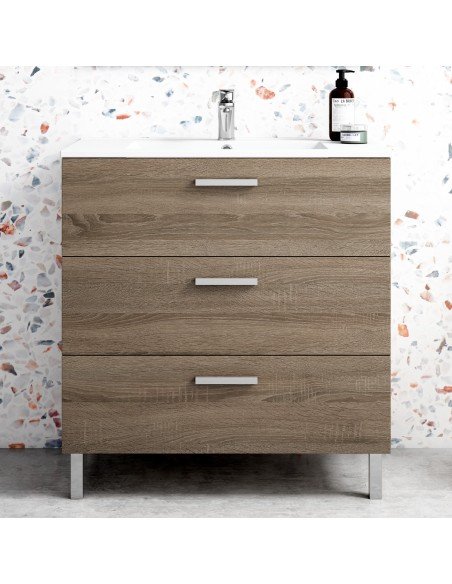 Mueble de baño al suelo GARDENIA con encimera cerámica